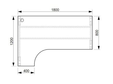 Kancelársky stôl Ergo ľavý Hobis UEA 1800P - 2