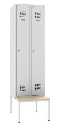 Šatňová skriňa kovová Sum 320 s lavicou P321 W