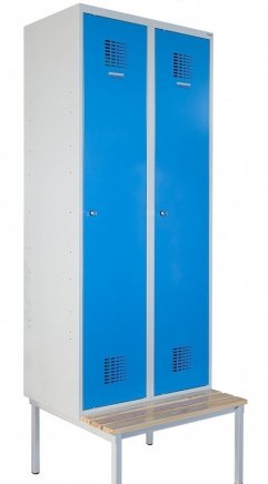 Šatňová skriňa kovová Sum 320 s lavicou P321 W - 2