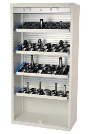 Skriňa pre NC nástroje s hliníkovou roletou 02.289.01/3A s výbavou