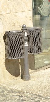 Odpadkový kôš REX 1, liatinový so silným stĺpikom - 3