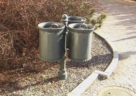 Odpadkový kôš REX 1, liatinový so silným stĺpikom - 2