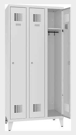 Šatňová skriňa kovová na nohách Sum 331 W šírka 900 mm