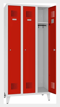 Šatňová skriňa kovová na nohách Sum 331 W šírka 900 mm - 3