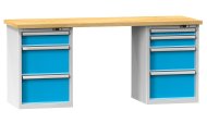 Dielenské stoly série N, šírka 2500, hĺbka 700 alebo 800, výška 880 alebo 890 mm (6 modelov)