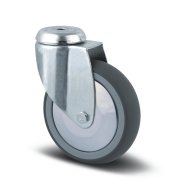 Prístrojové koleso šedé s ø 100 mm, otvor na kolík, otočné s krytom
