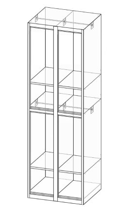 Šatňová skrinka delená XS64-18 - 5