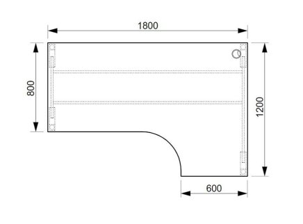 Kancelársky stôl Ergo ľavý Hobis UEA 180060L - 2