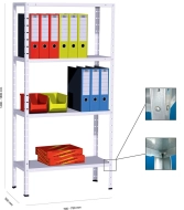 Skrutkový policový regál 50 kg (10 modelov)