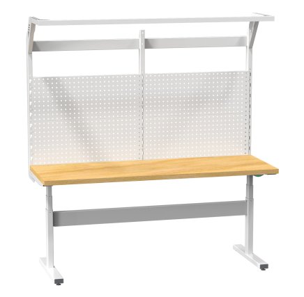 Elektricky nastaviteľný ERGO stôl s nadstavbou (2 modely)