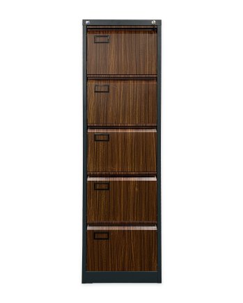 Päťzásuvková kartotéka V05 pre formát A4 - DEMONT antracit/imitácia tmavé drevo