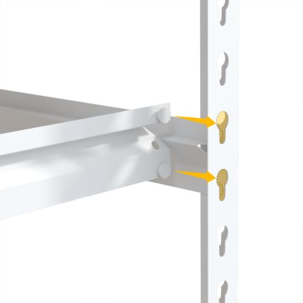 Kovový bezskrutkový policový regál REGM_9060183_W - 4