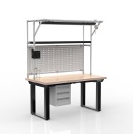 Elektricky výškovo nastavitelný pracovný stôl s kontajnerom a tromi zásuvkami 24111935