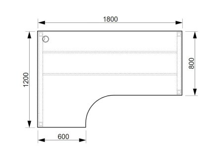 Kancelársky pracovný stôl Hobis Ergo UEO180060P - 2