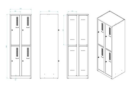 Šatníková skrinka s delenými dverami A82324W.2.B5.2.4 - 3