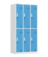 Šatníková skriňa kovová šesťoddielová s cylindrickým zámkom