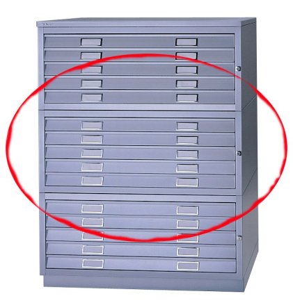 Skriňa na mapy a výkresy A1 - nástavec FCB44 - 3