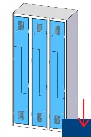 Šatňová skrinka delená XS96-18Z RAL7035/5010 - 4