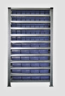 Regál s prepravkami 100 x 230 x 500 mm - 24 ks, 100 x 115 x 500 mm - 40 ks