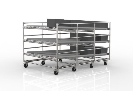 Gravitačný regál FIFO s kolieskami 22110953 - 4