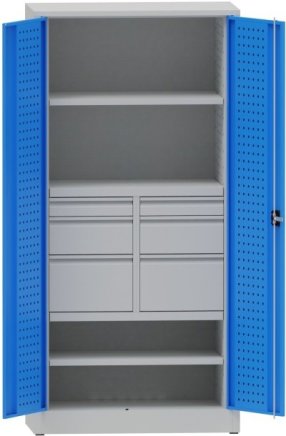 Dielenská skriňa s delenými zásuvkami a policami