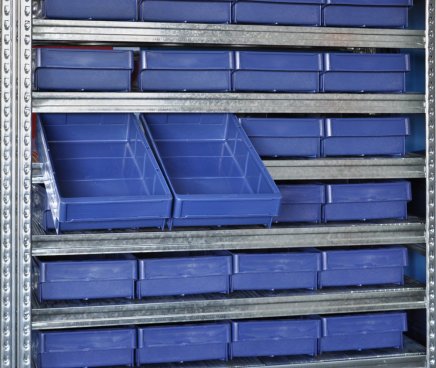 Regál s prepravkami 100 x 230 x 500 mm - 44 ks - 3