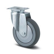 Prístrojové koleso šedé s ø 100 mm s uchytením doštičkou, otočné s krytom