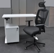 Výškovo nastaviteľný stôl s kontajnerom a stoličkou EO16_56202_York