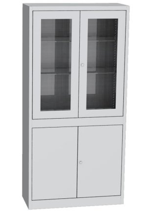 Skriňa so sklenenými a plnými dverami Kovos SPS K1A - 1