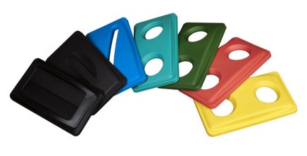 Veko na odpadkový kôš EcoSort na plasty - farba žltá - 1