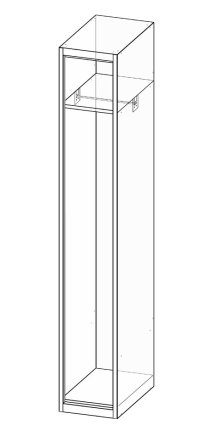 Kovová šatníková skrinka jednodverová XS41-18 - 3