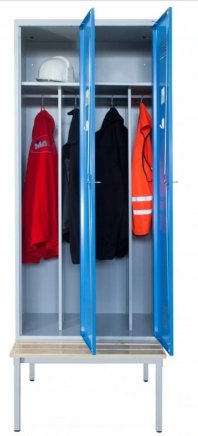 Šatňová skriňa kovová Sum 420 W s lavicou P421 W - 2