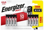 Batérie alkalické Energizer MAX AA (sada 4 ks + 4 zadarmo)