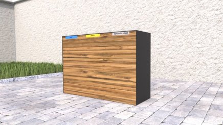 Vonkajší drevený odpadkový kôš Perá - 3