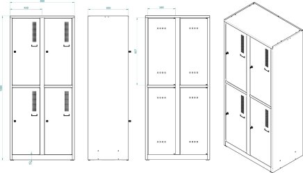 Šatníková skrinka s delenými dverami A82424W.2.B5.2.4 - 3