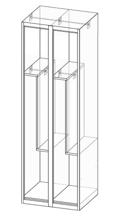 Šatňová skrinka delená XS84-18Z - 6