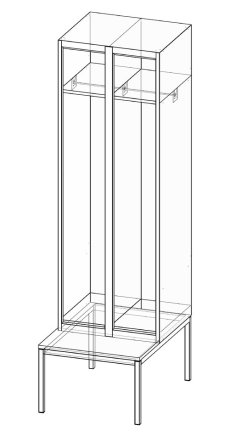 Šatníková skrinka dvojdverová s lavicou XS62B-17 - 7