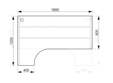 Kancelársky stôl Hobis Ergo pravý UE 1800P - 2