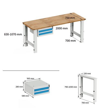 Dielenský výškovo prestaviteľný pracovný stôl EN_02_2012 - 4