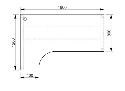 Kancelársky pracovný stôl Hobis Ergo UEO1800P - 2