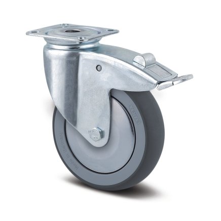 Prístrojové koleso šedé s totálnym zaistením, s uchytením doštičkou (3 modely)