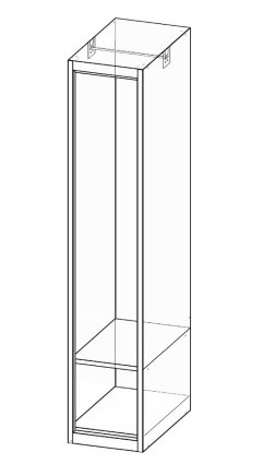 Kovová šatníková skrinka jednodverová XS41-15 - 4