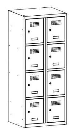 Šatníková skriňa kovová so zníženou výškou MSum 324S šířka 600 mm - 2
