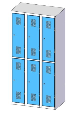 Šatňová skrinka delená XS96-18P - 3
