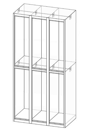 Šatňová skrinka delená XS96-18P - 4