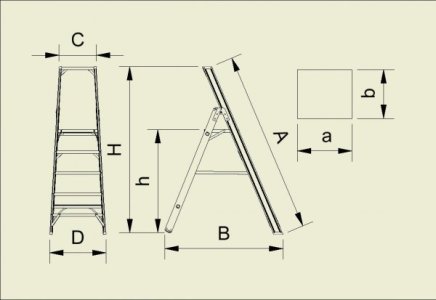 Hliníkové schodíky jednostranné Forte (6 modelov) - 2