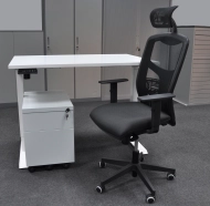 Výškovo nastaviteľný stôl s kontajnerom a stoličkou EO14_56202_York