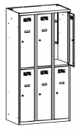 Šatníková skriňa kovová so zníženou výškou MSum 432S šířka 1200 mm