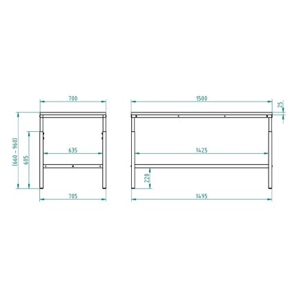 Konštrukcia pre montovaný pracovný stôl - 2
