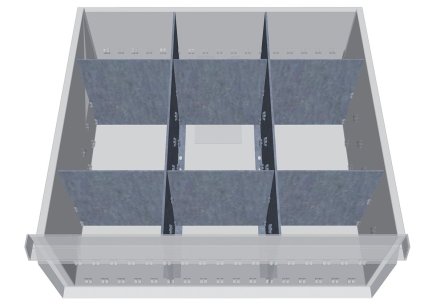 Kovové delenie zásuviek 118A